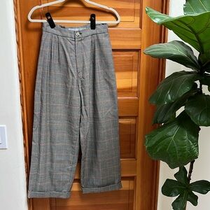 Christine Alcalay Plaid Cropped Trousers